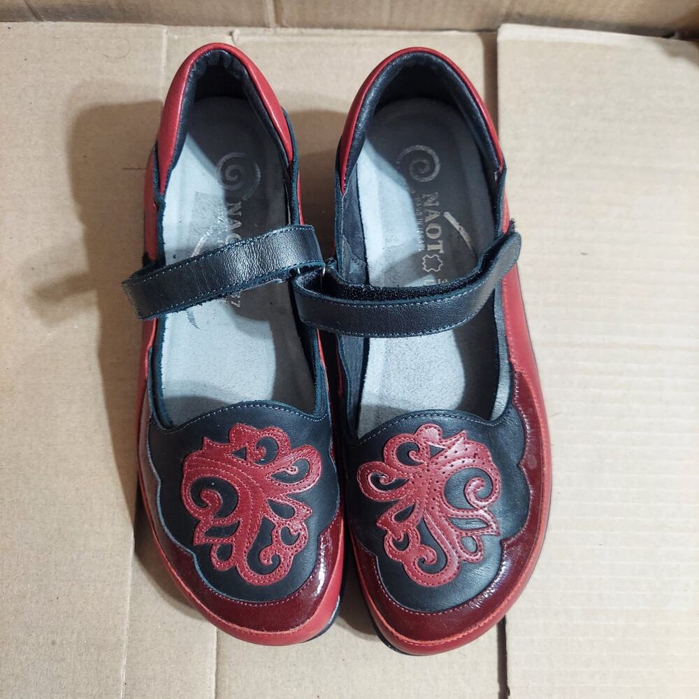 Naot Motu Women's US 6 Red Leather Mary Jane Comfort Flats Loafer Shoes - Picture 7 of 9